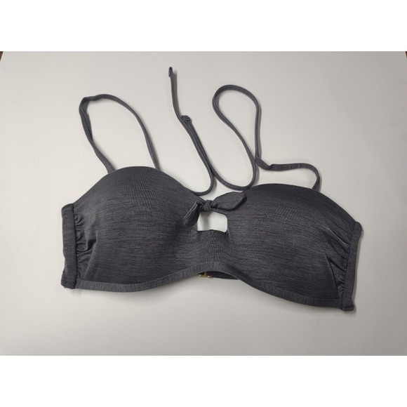 Athleta Other - Athleta Womens sz Small Gray Bikini Swim Top Adjustable Tie Neck Halter